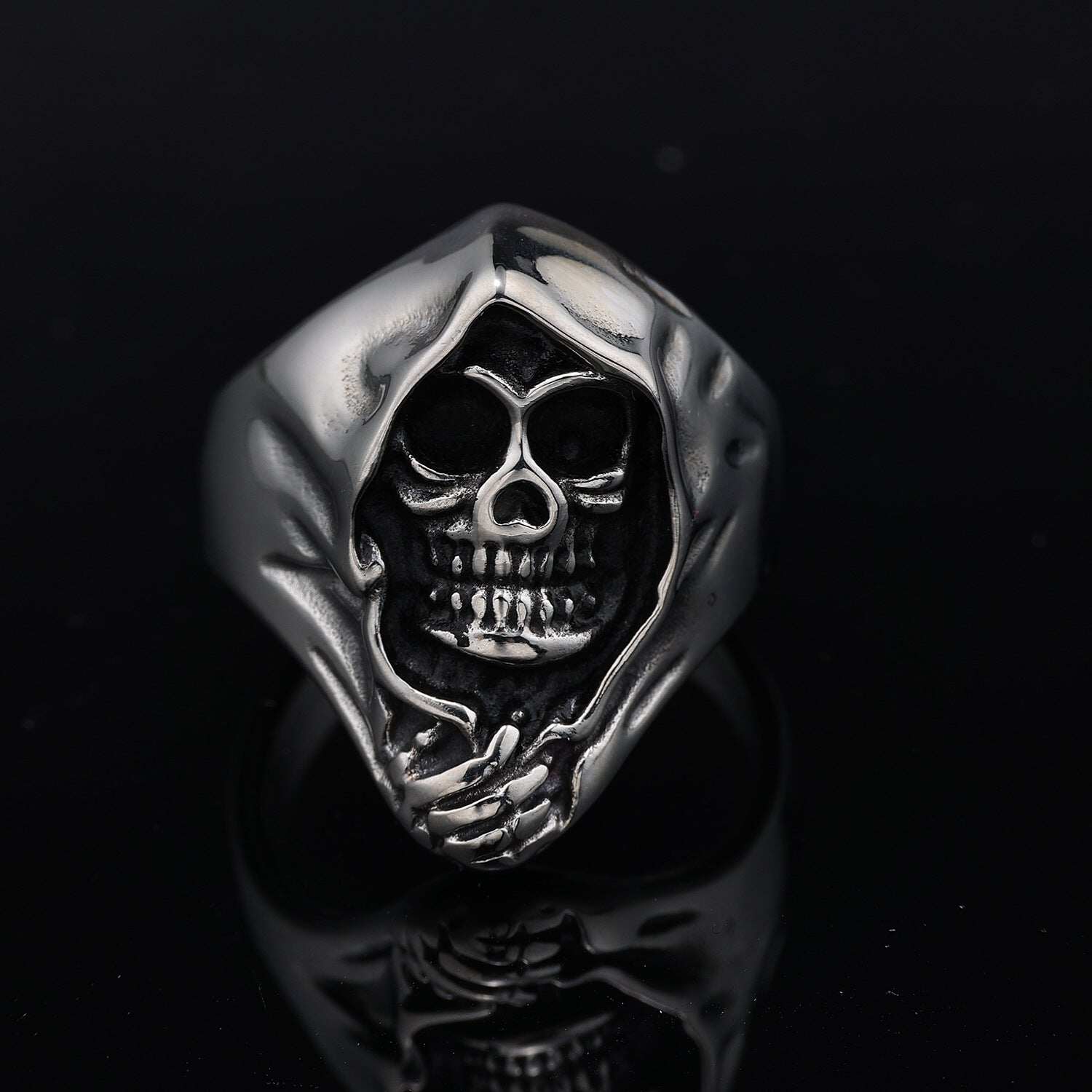 Grim Reaper Skull Ring - Sizes 7-15 - R35