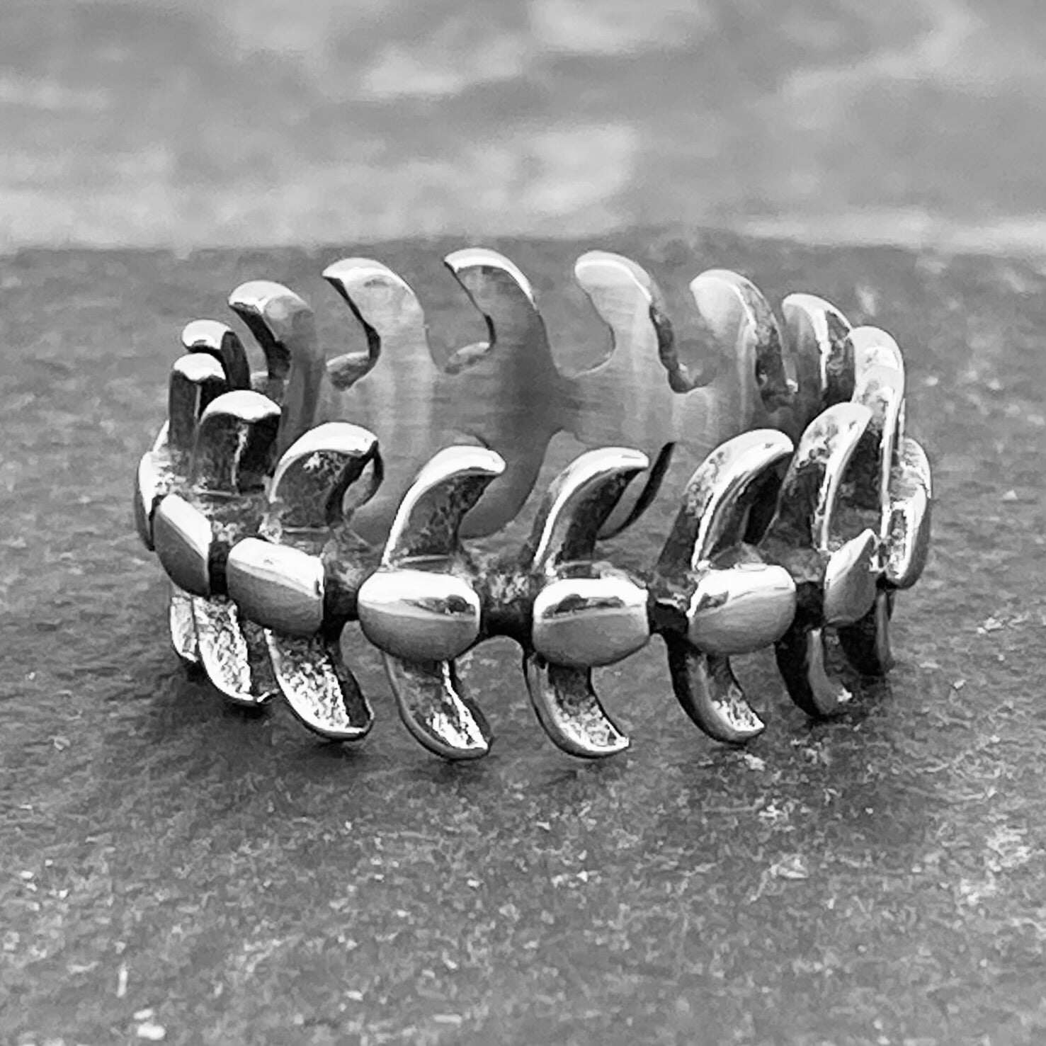 Fish Bone Shape Ring - Sizes 5-11 - R126