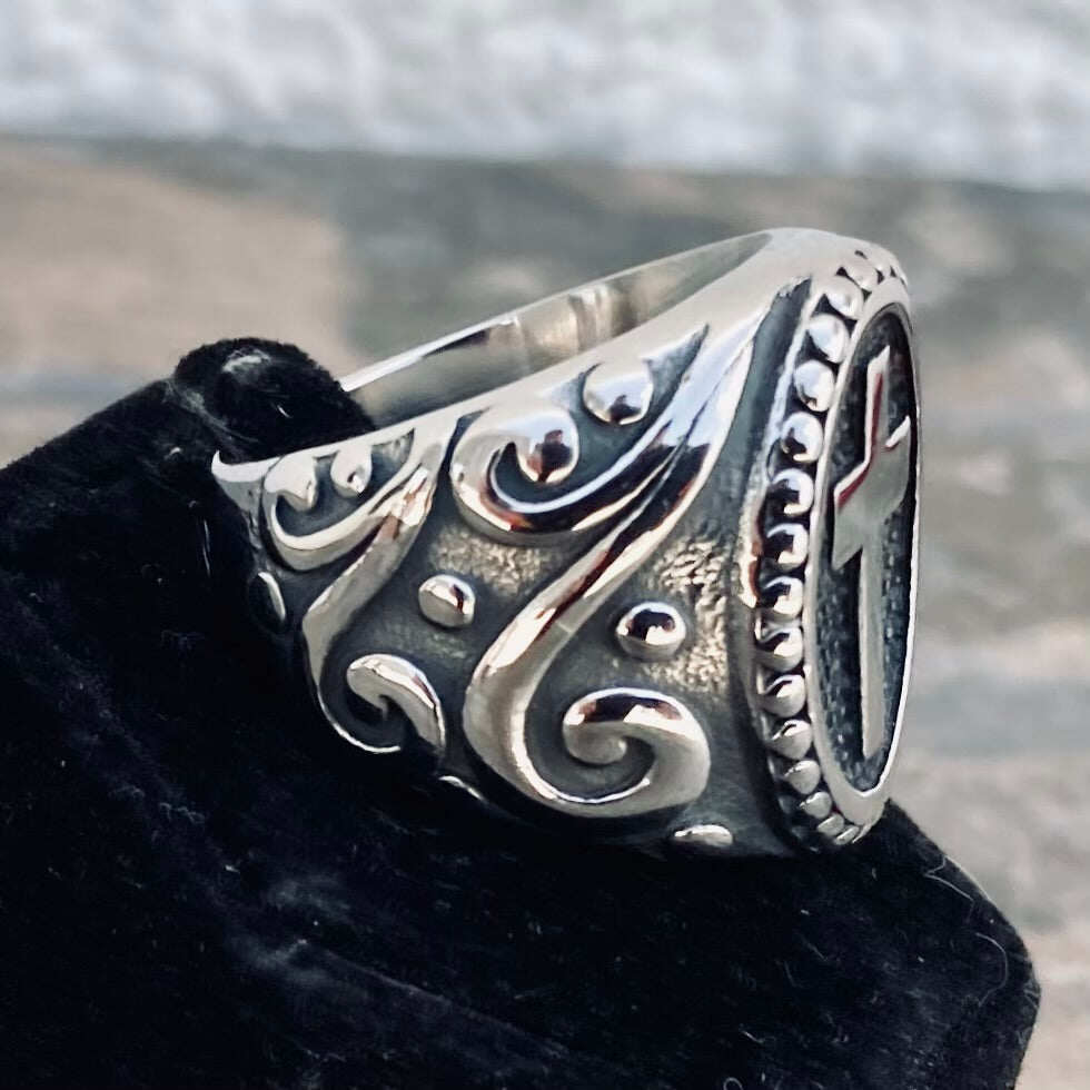 Cross Ring - Scrollwork - Sizes 8-12 - R191