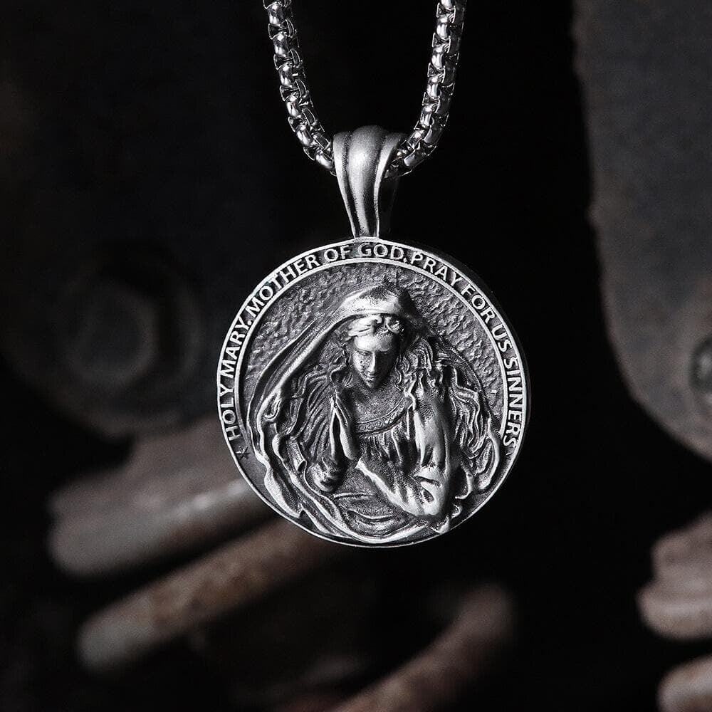 The Virgin in Prayer Pure Tin Necklace