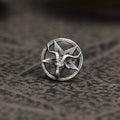 Baphomet Sterling Silver Satan Stud Earrings