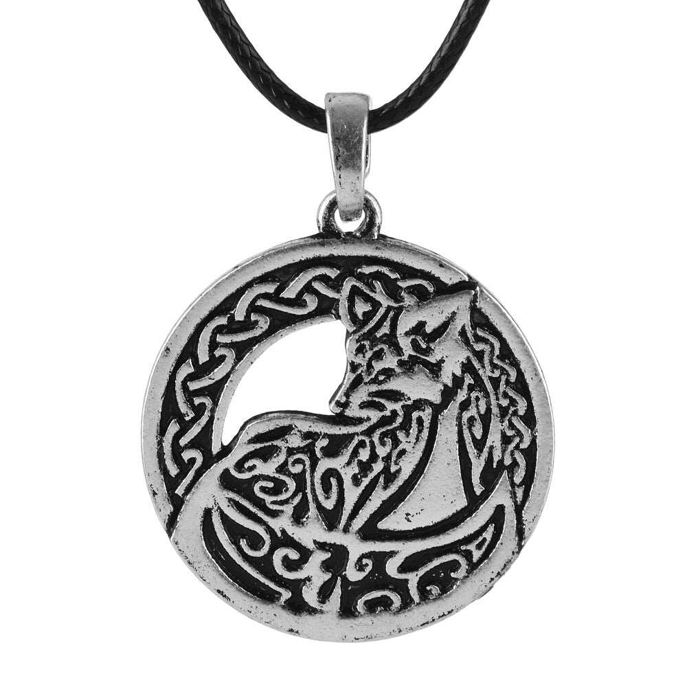 Viking Wolf Fox Pendant Necklace