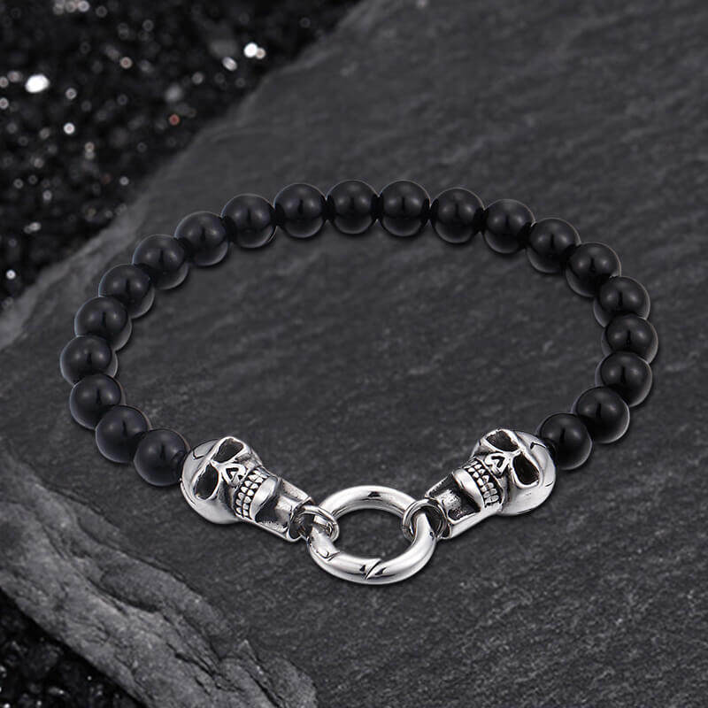 Skull Round Bead Stainless Steel Jewelry Set