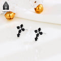 Viiona 925 Silver Diamond Cross Stud Earrings
