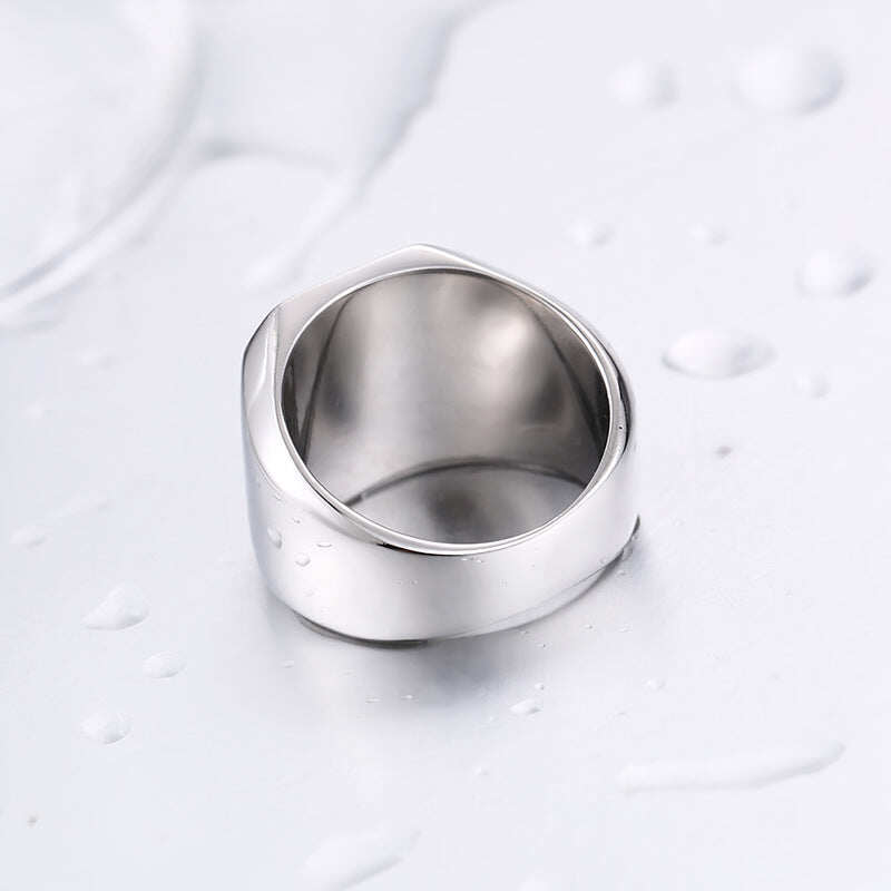 Ag Polished Stainless Steel Masonic Ring