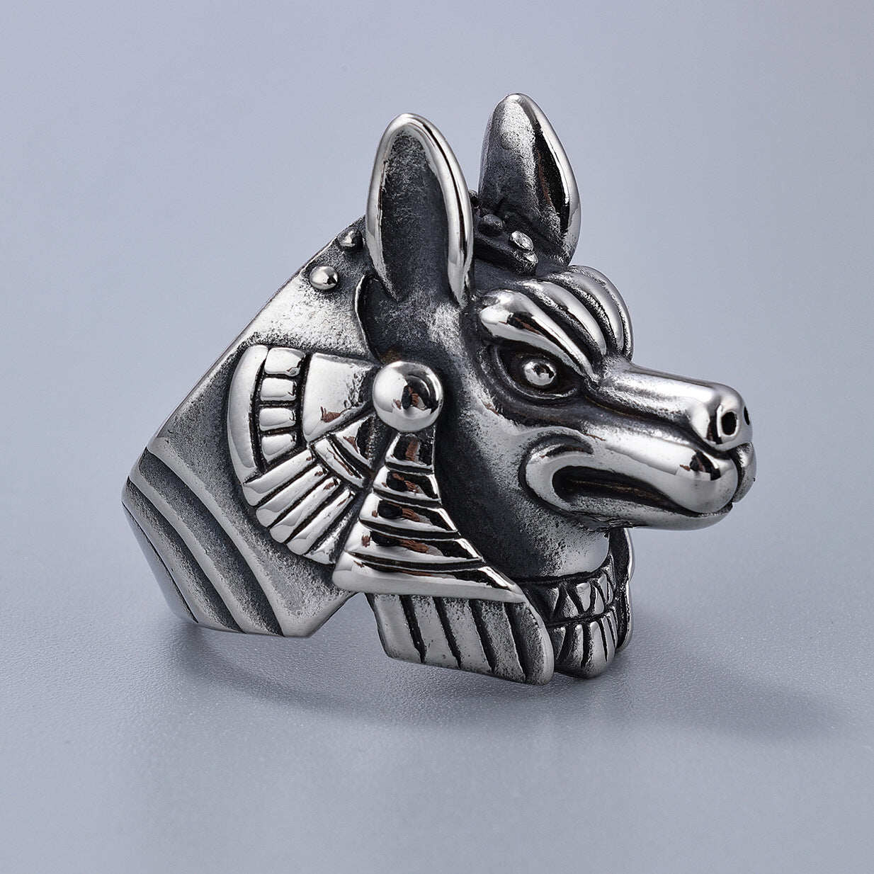 Anubis Egyptian Death God Stainless Steel Ring