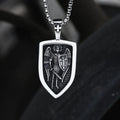 Archangel Saint Michael Shield Stainless Steel Pendant