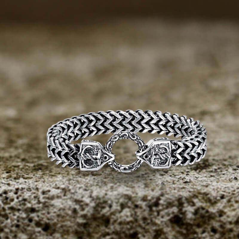 Simple Anchor Stainless Steel Wheat Chain Bracelet