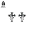 Viiona 925 Silver Vintage Cross Stud Earrings