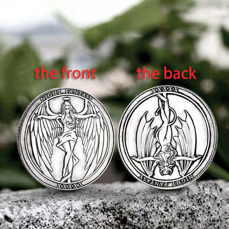 Angel And Demon Alloy Hobo Nickel Coin Pendant