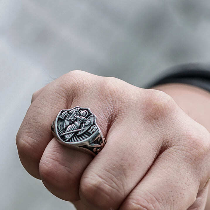 Archangel Guardian Stainless Steel Ring