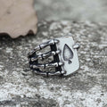 Playing Card Stainless Steel Skull Ring
