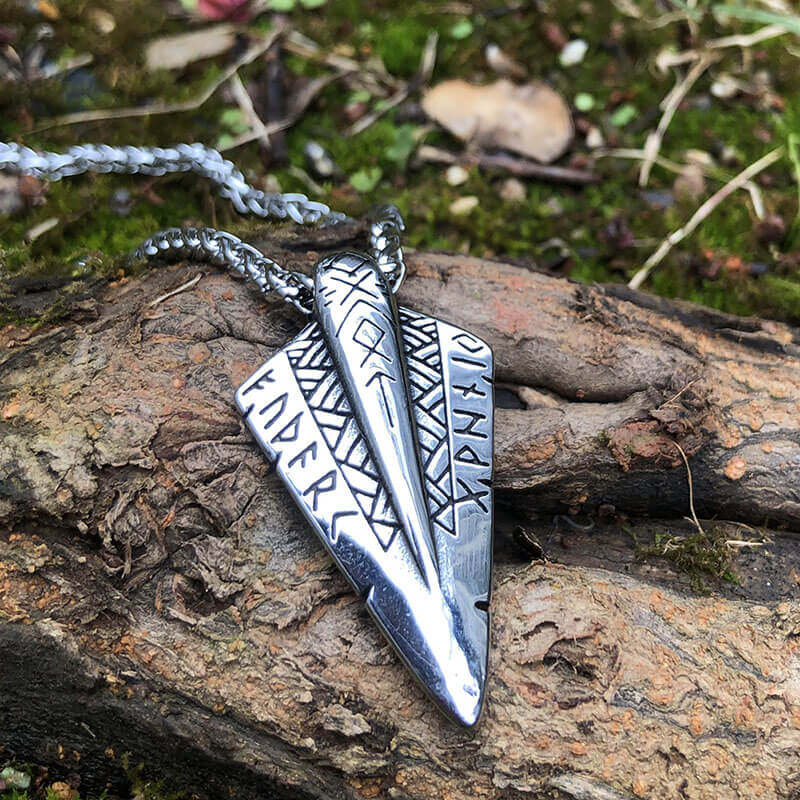 Nordic Spear Of Odin Stainless Steel Viking Pendant Necklace
