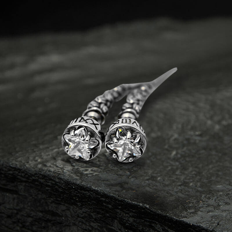 Gothic Wolf Fangs Stainless Steel Stud Earrings