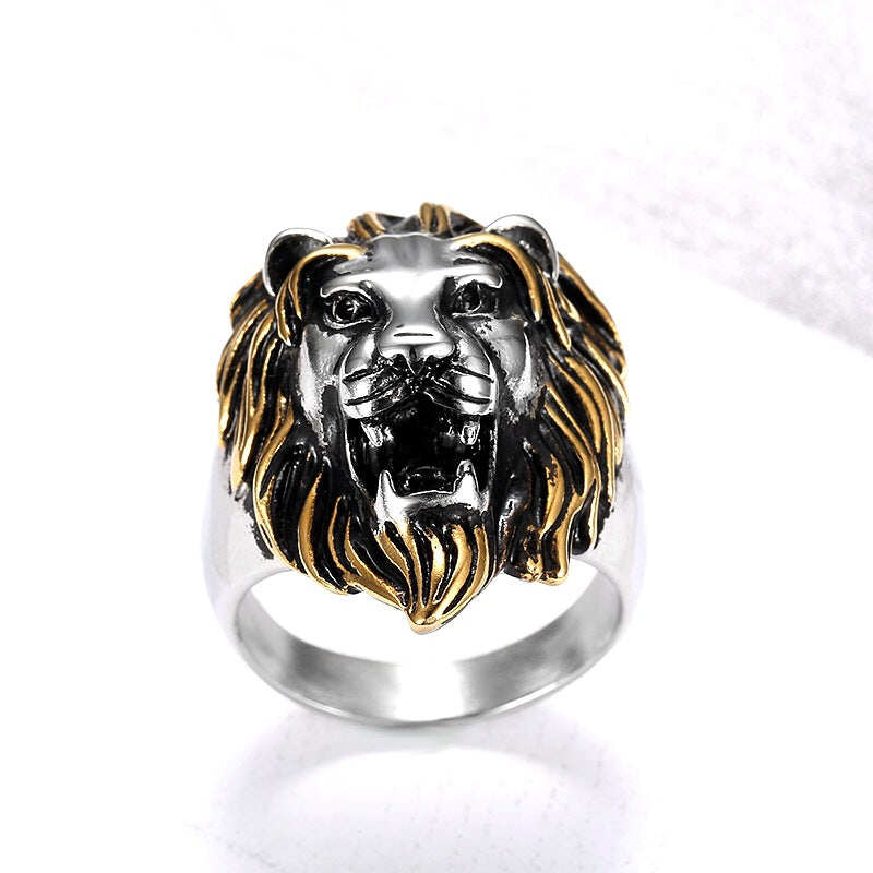 Lion Ring - "Leo the Golden" - Sizes 7-16 - R40