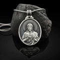 Pure Tin Jesus Christ with Sacred Heart Necklace