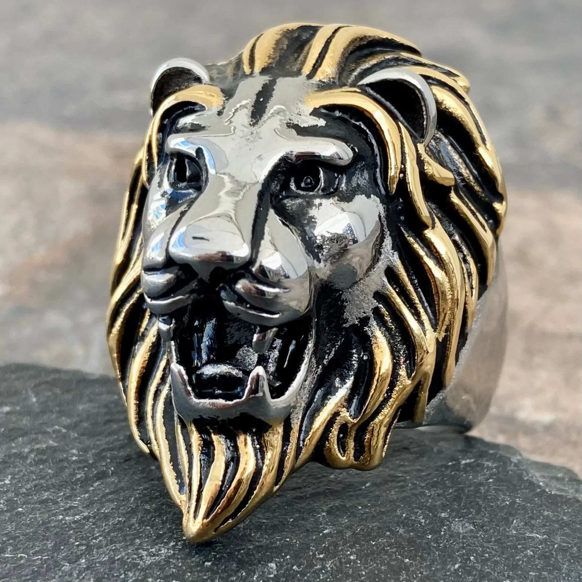 Lion Ring - "Leo the Golden" - Sizes 7-16 - R40