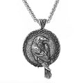 Viking Celtic Raven Pendant Necklace