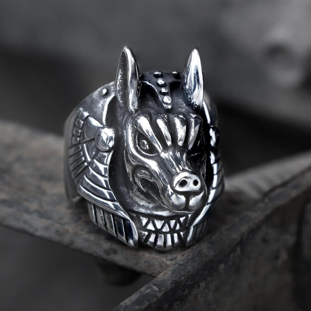 Anubis Egyptian Death God Stainless Steel Ring