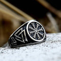 Helm of Awe Valknut Stainless Steel Viking Ring