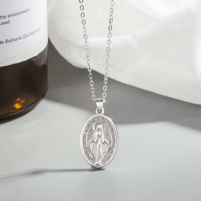 Sterling Silver Miraculous Medal Necklace