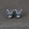 Ferocious Tiger Sterling Silver Earrings
