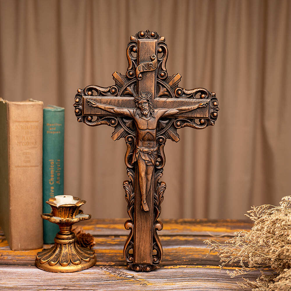 Ash wood Crucifix ，Jesus Christ, wooden Cross gift of love