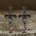 Skull Sword Sterling Silver Gothic Stud Earrings