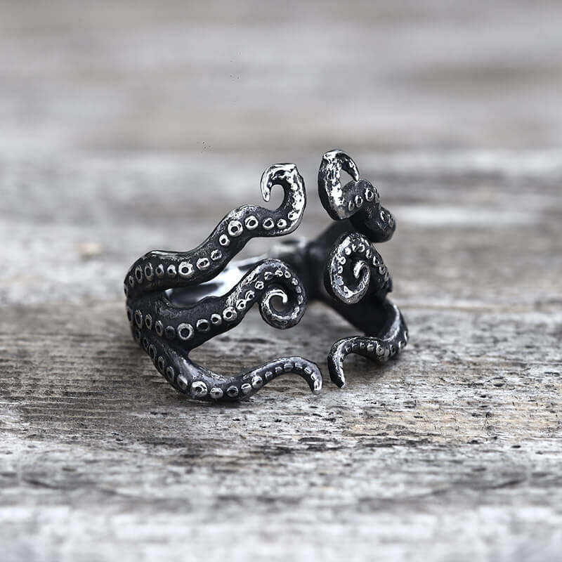 Vintage Octopus Arms Stainless Steel Animal Ring