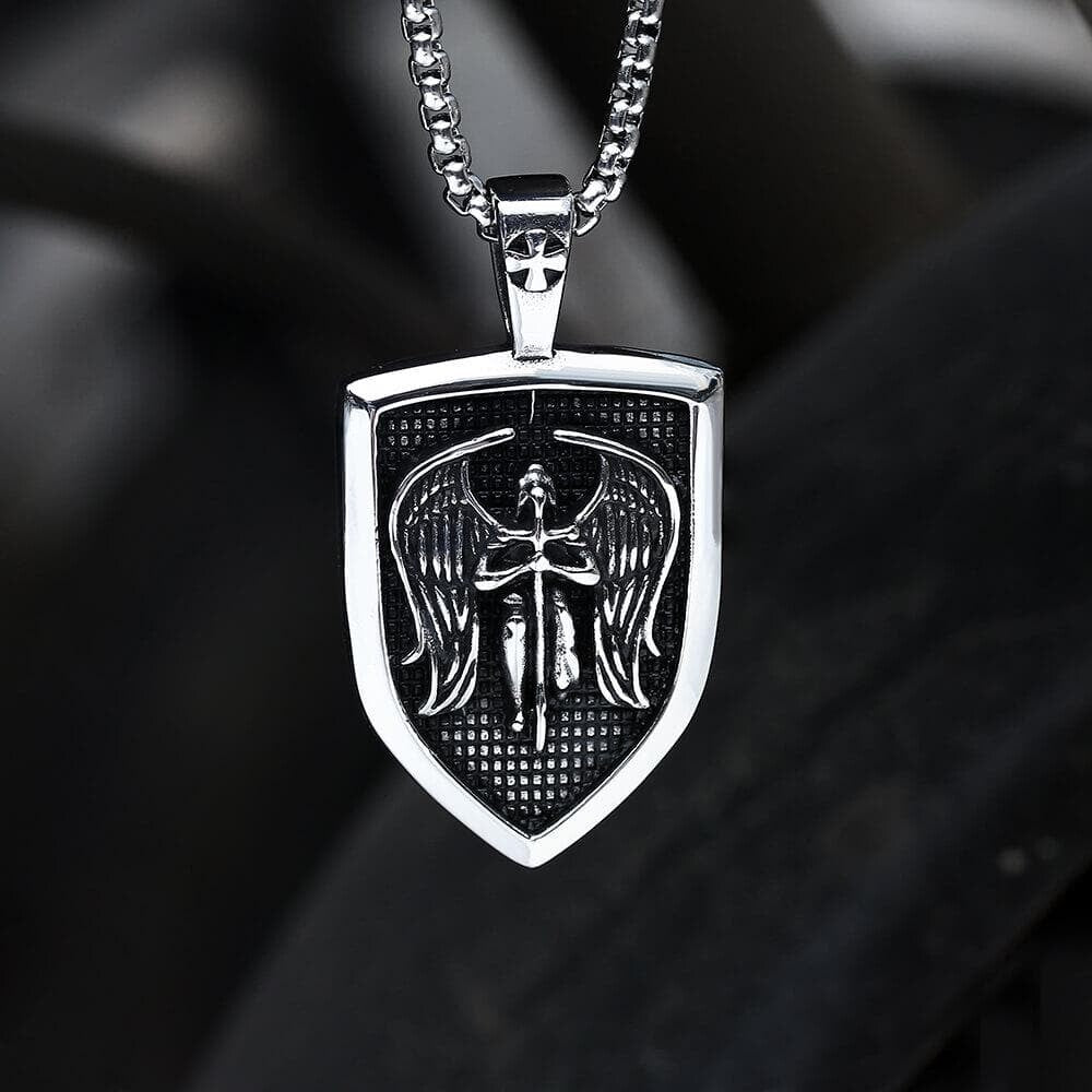 Archangel Saint Michael Sword Stainless Steel Pendant