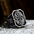 Budded Cross Skull Stainless Steel Ring