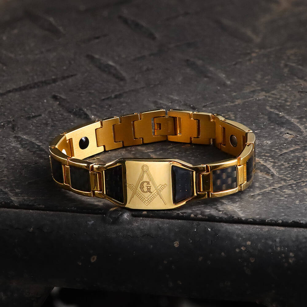 AG Fiber Germanium Stone Stainless Steel Bracelet