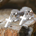 Cross Design Stainless Steel Dangle Earrings
