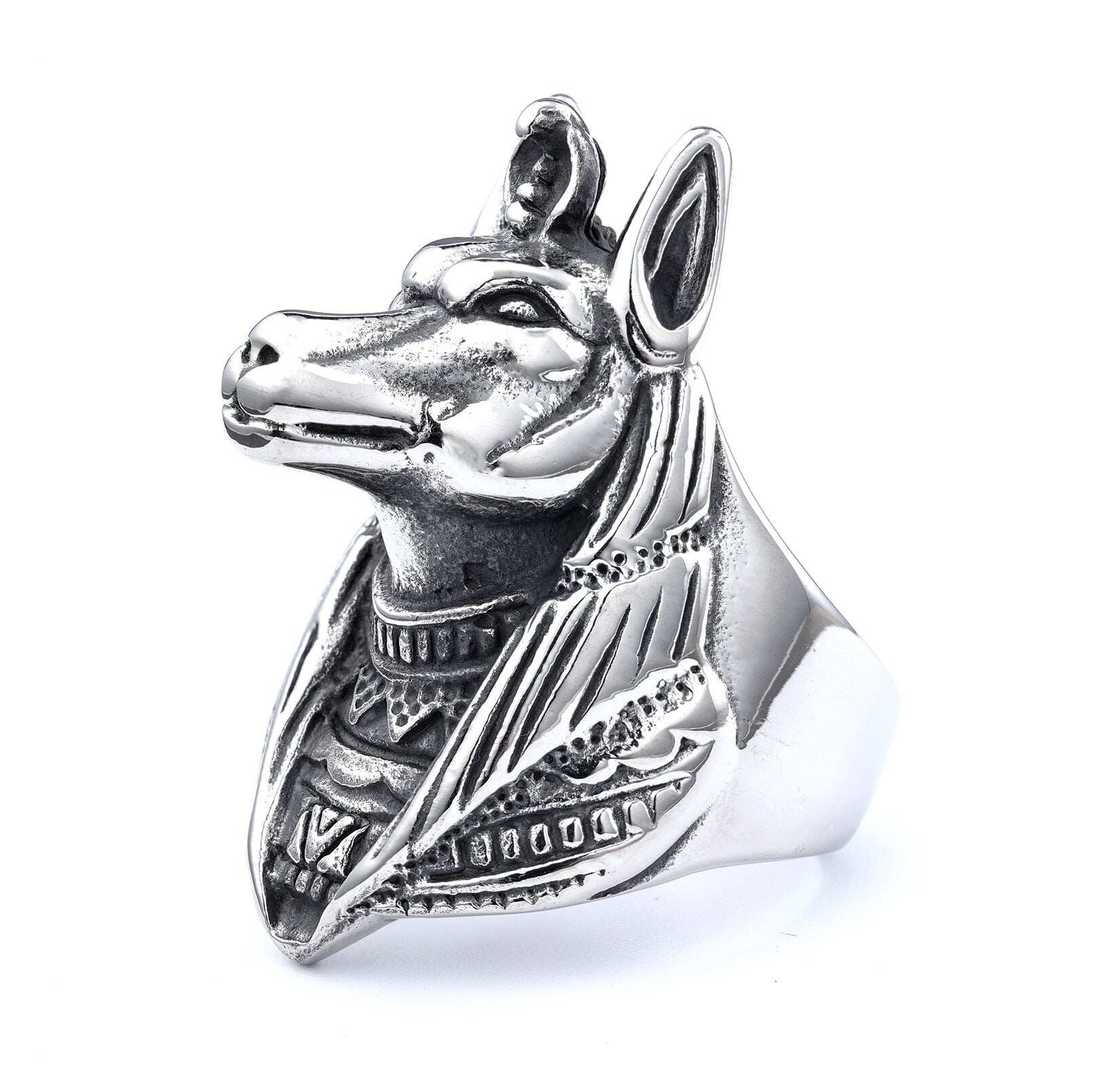 Anubis Stainless Steel Egyptian Mythology Ring