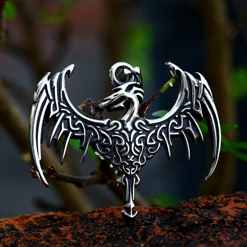 Celtic Dragon Stainless Steel Viking Pendant