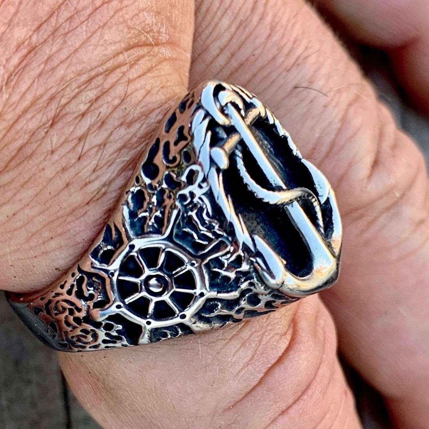 Anchor & Rope Ring - Sizes 7-13 - R123