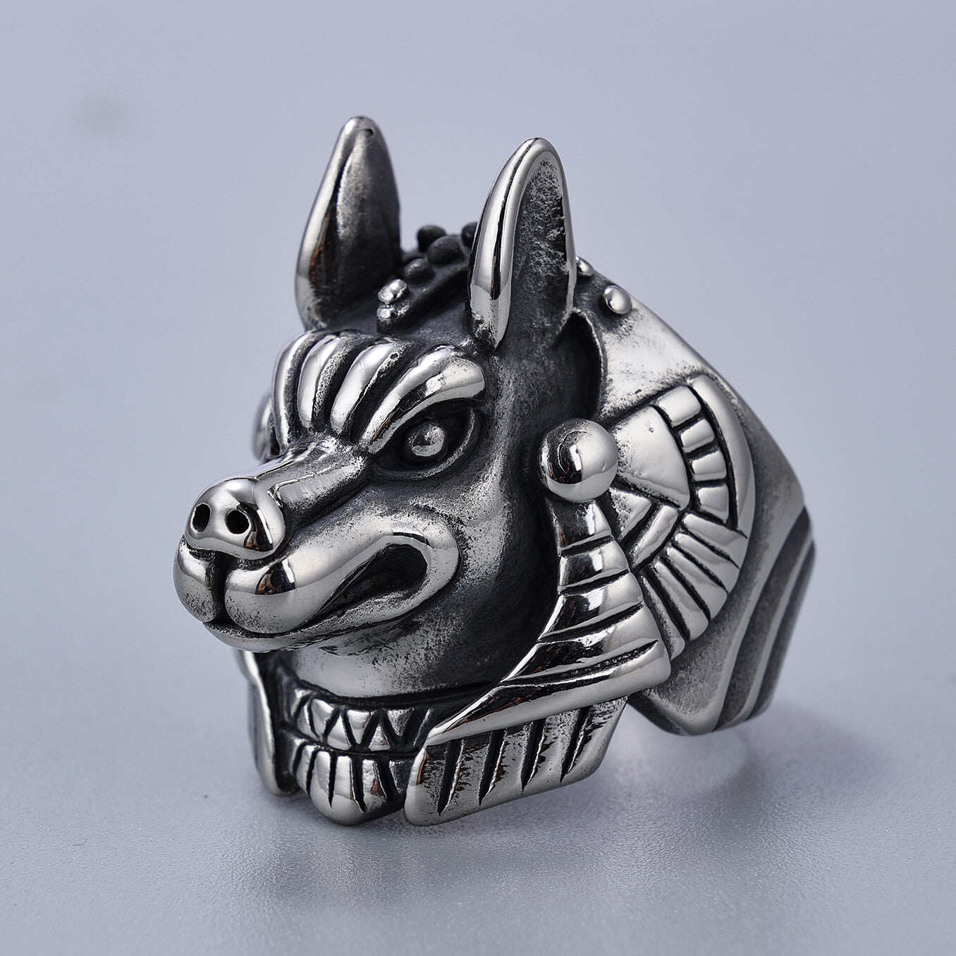 Anubis Egyptian Death God Stainless Steel Ring