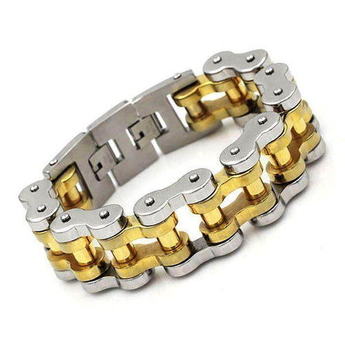 22 mm Gold Ion Plated Motorbike Chain Bracelet