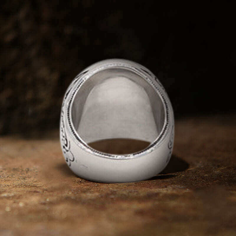 AG Skull Stainless Steel Mason Ring