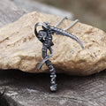Reaper Scythe Stainless Steel Skull Pendant