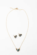 Marble Heart Necklace and Earring Set