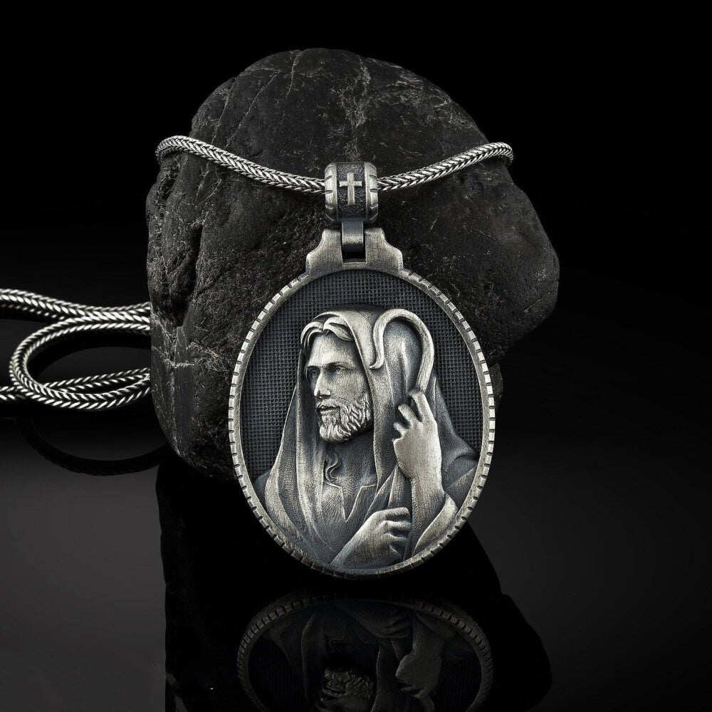 Pure Tin Shepherd Jesus Christ Christian Religious Necklace