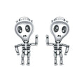 Alien Skeleton Earrings (Silver)
