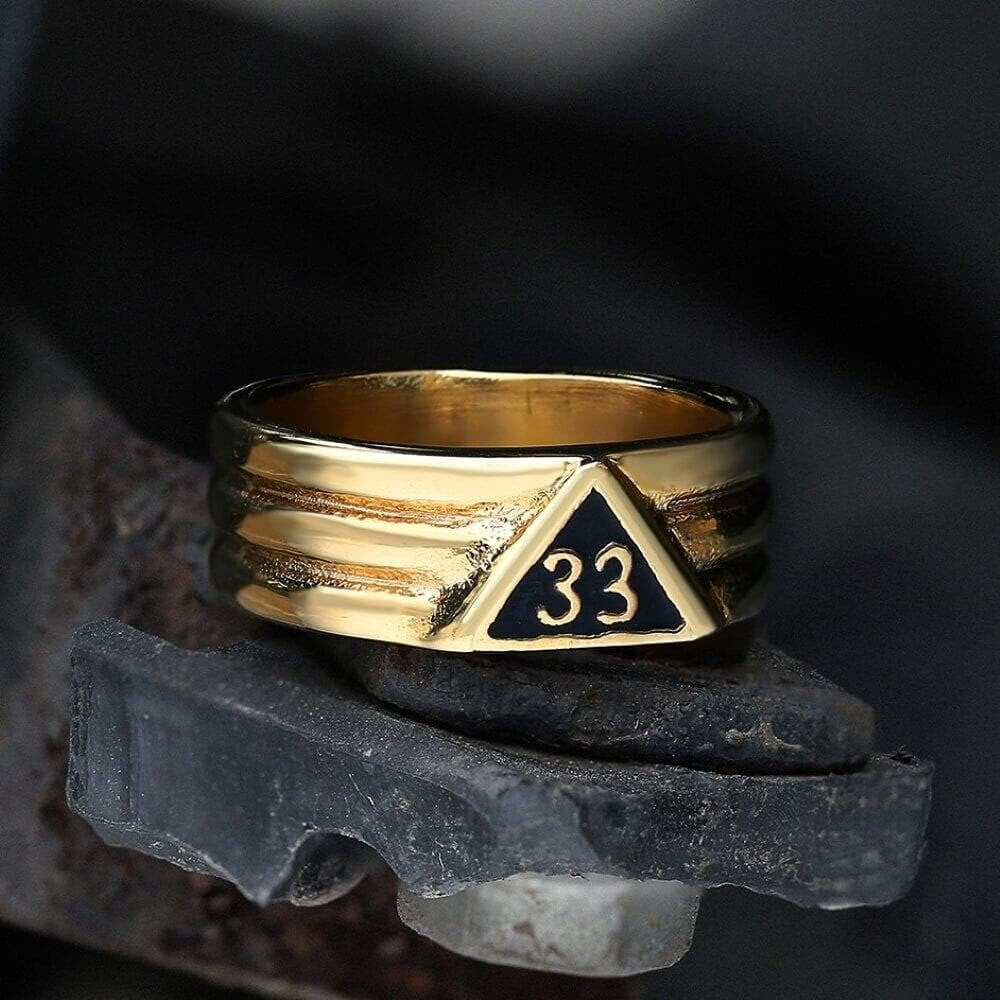 Angel Number 33 Stainless Steel Ring