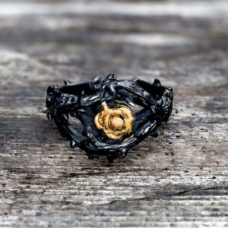 Rose Thorns Stainless Steel Gothic Ring