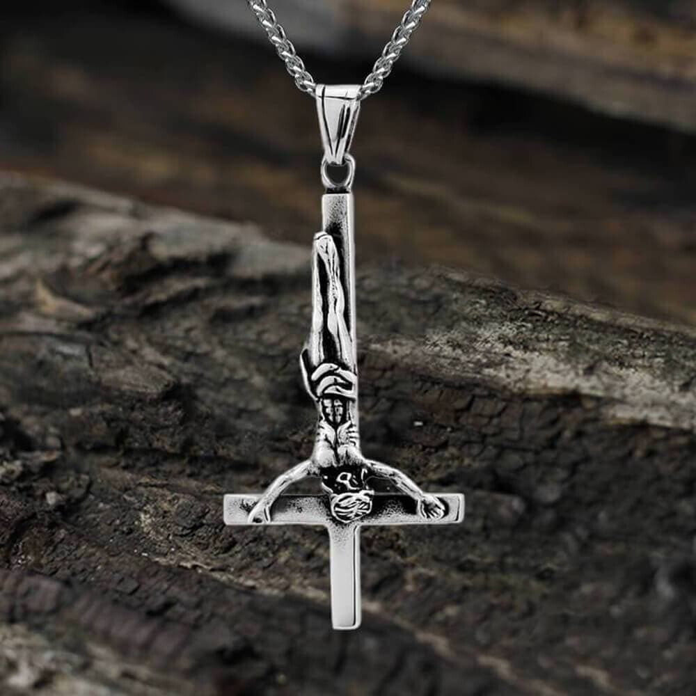 Cross of Saint Peter Stainless Steel Pendant