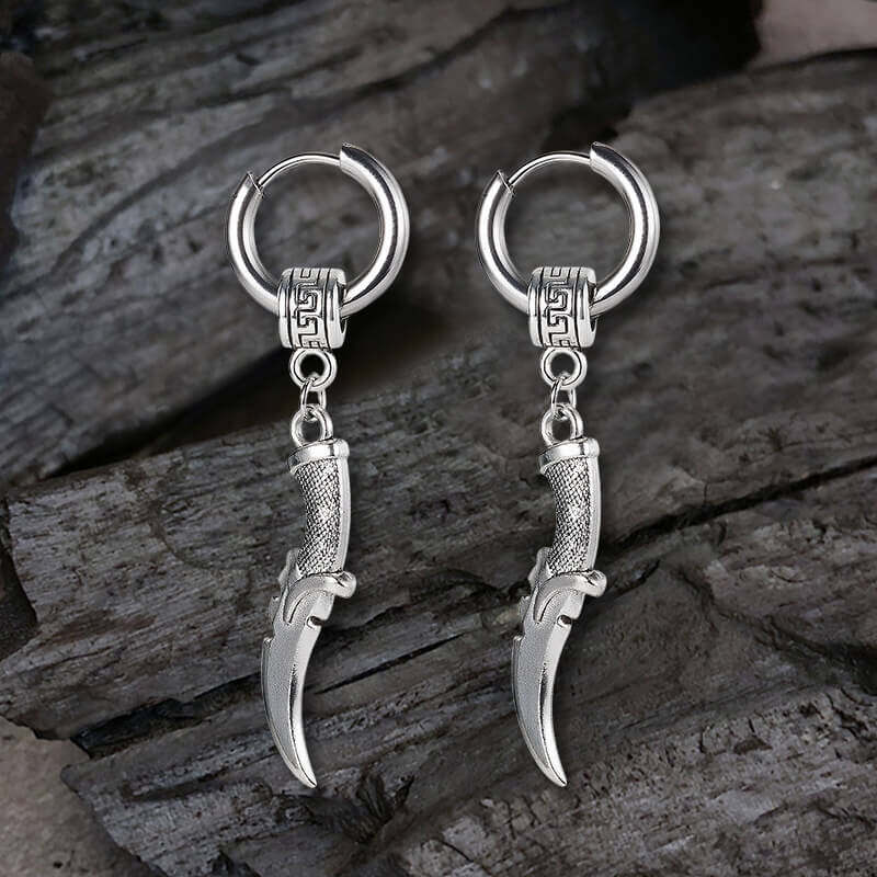 Vintage Dagger-Shaped Stainless Steel Earrings