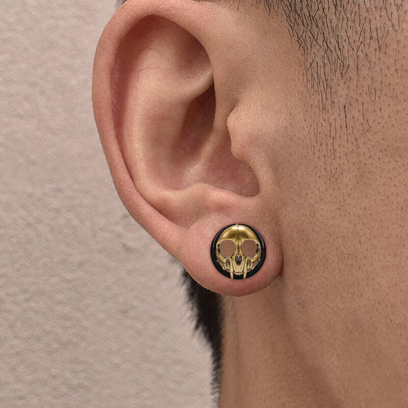 Antique Gold Skull Stainless Steel Ear Gauges