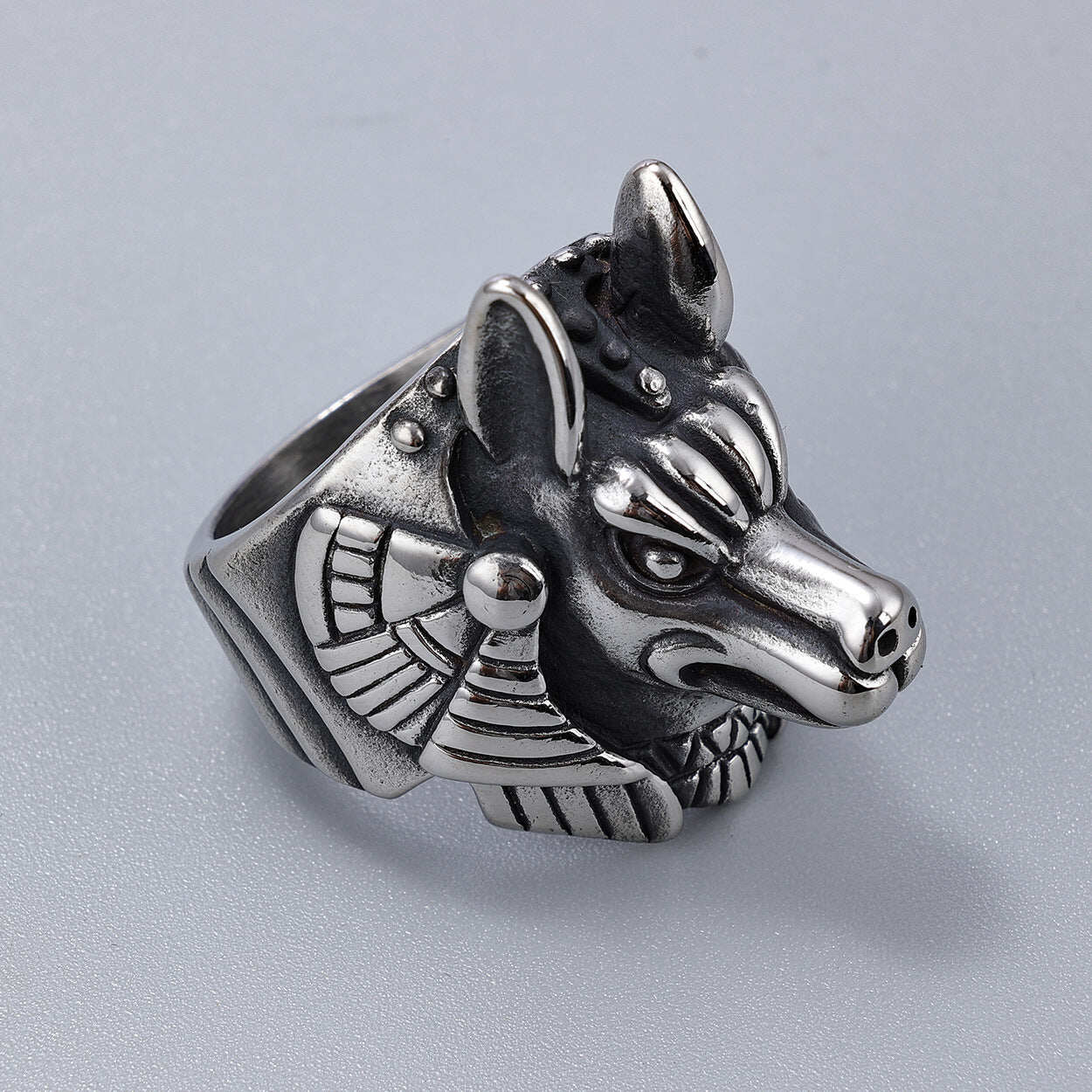 Anubis Egyptian Death God Stainless Steel Ring