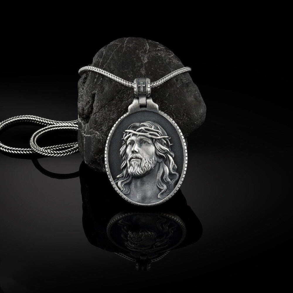 PURE TIN Jesus Christ Crown of Thorns Christian Necklace